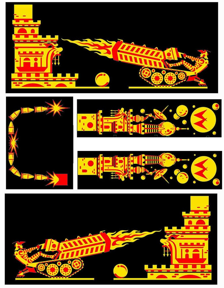 Big Guns Pinball Machine CABINET Decal Set