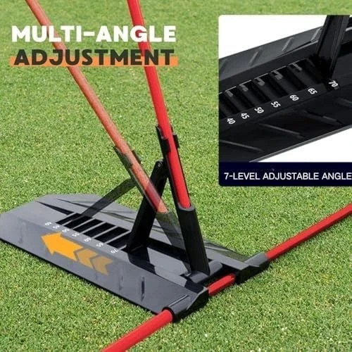 Pro Golf Alignment Sticks Holder - Golf Training Aid for Swing Plane & Path Red.