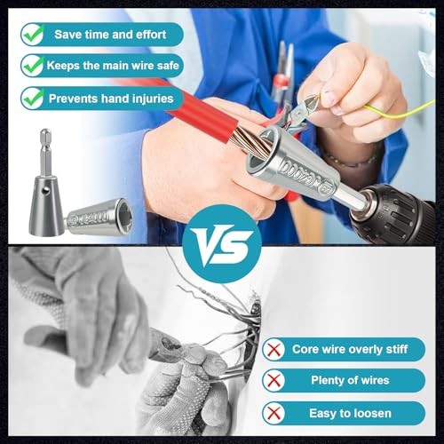 4 Pcs Upgraded Wire Twister Tool for Drill 2025 Version, Black