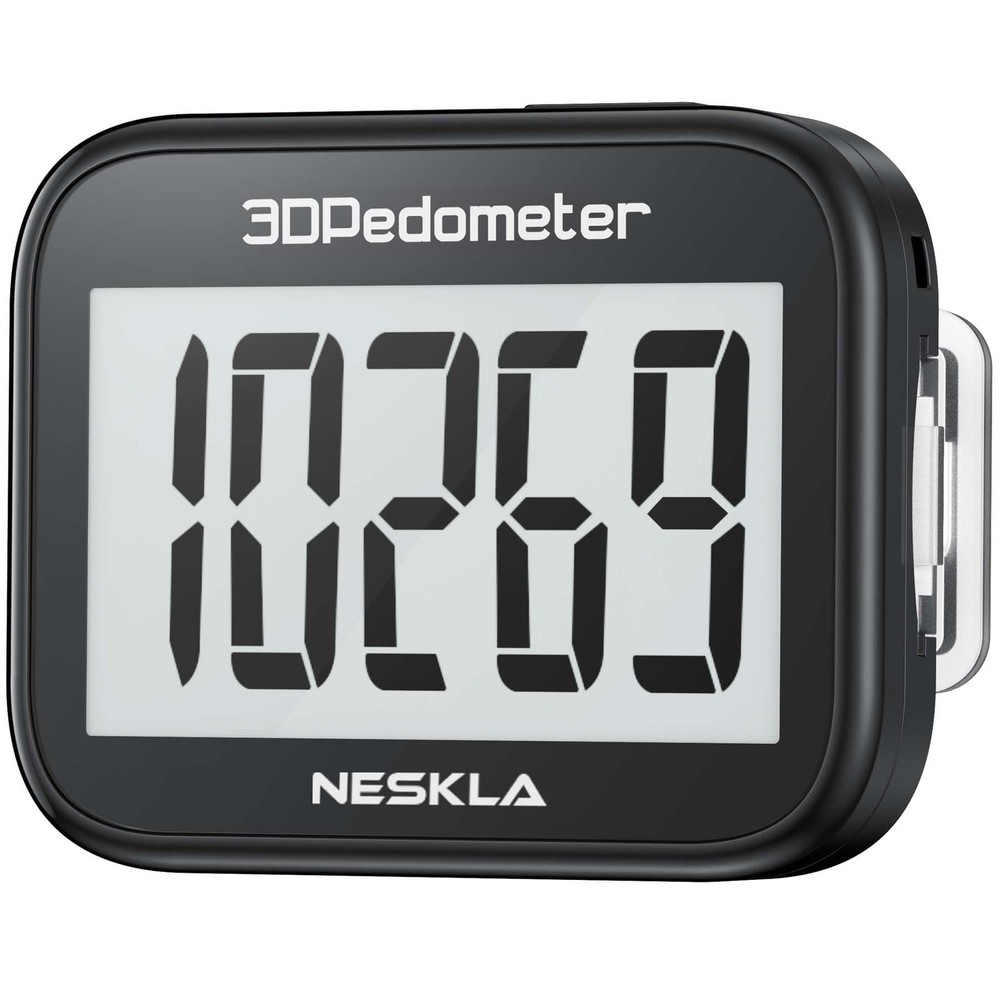 3D Pedometer Step Counter with Large Display & Removable Clip for All Ages