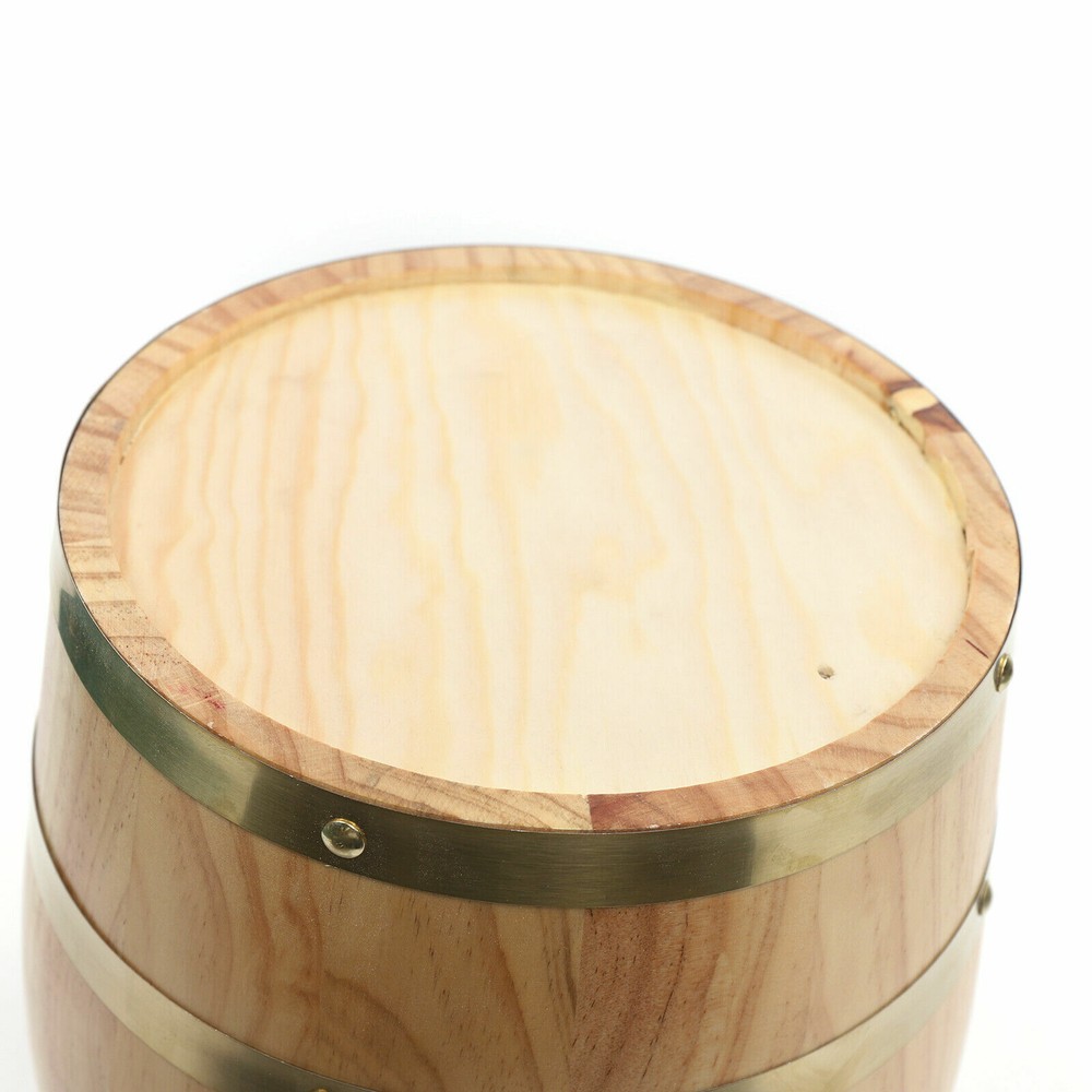 10L Pine Wood Barrel for Wine & Whiskey Storage - Stylish & Durable