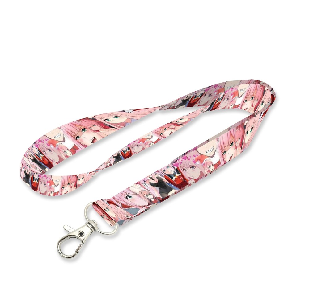 Zero Two Darling Lanyard Keychain Pink
