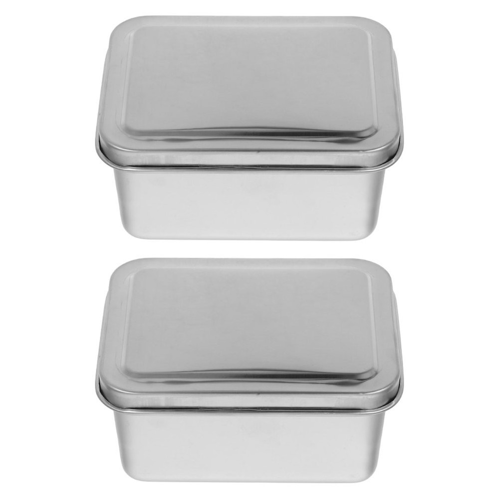 2 Pcs Cake Baking Pan Reusable Food Storage Container Bread Trays for Kitchen