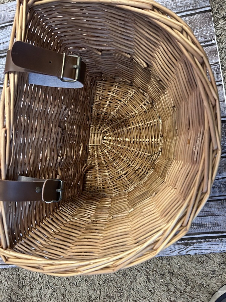 D Shaped Wicker Bike Basket