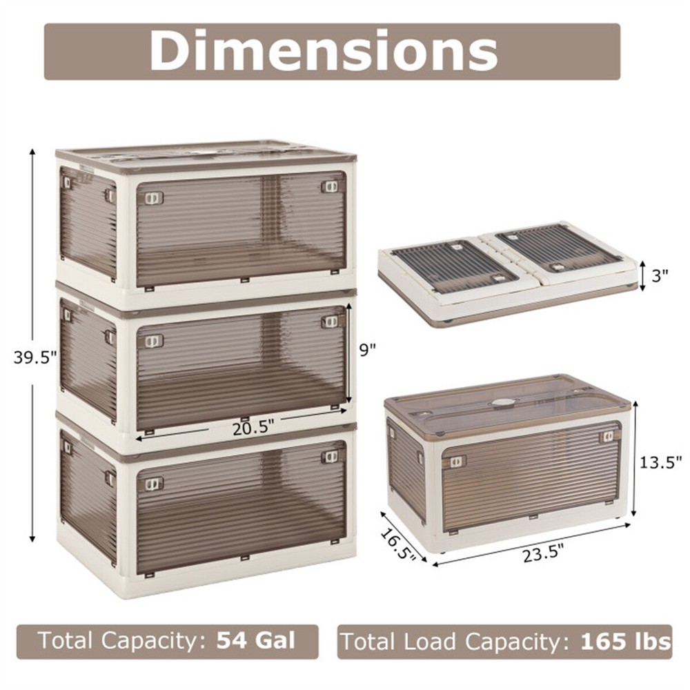 3-Pack Stackable Storage Bins 23.5 " X 16.5 " X 13.5 "