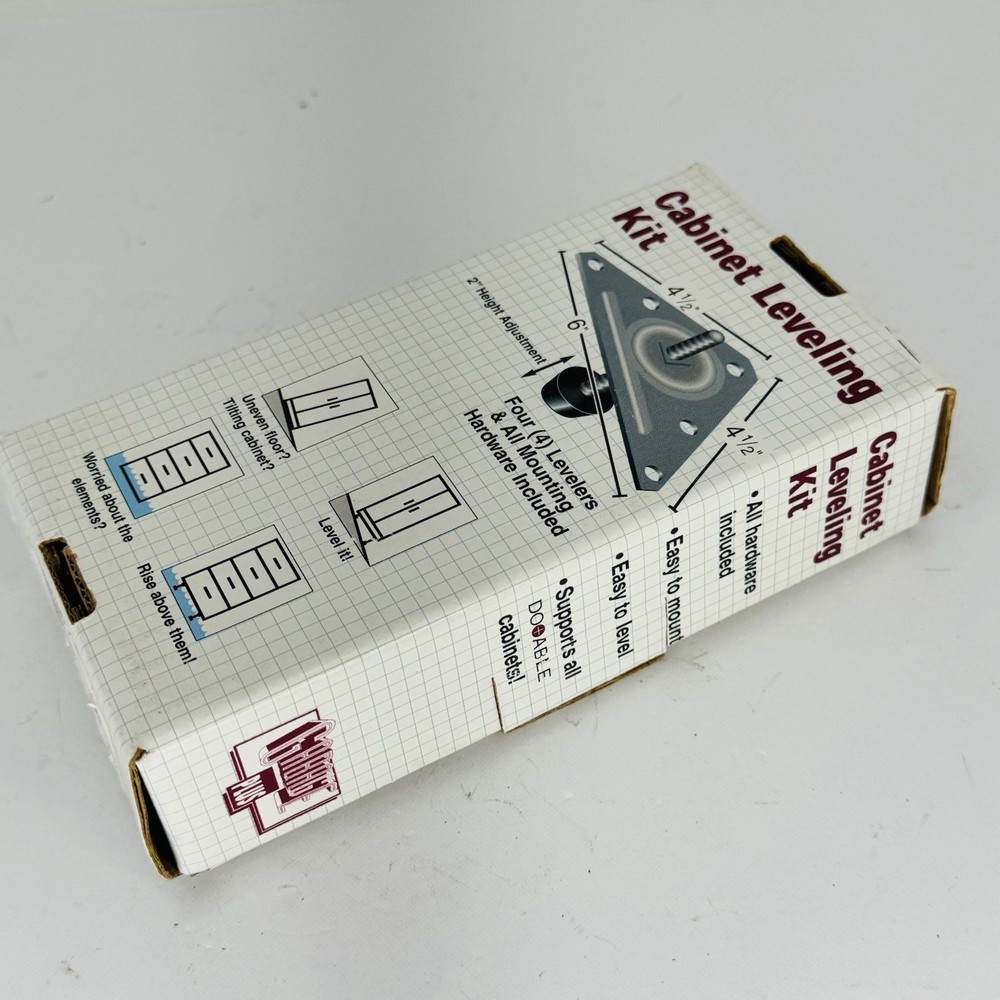 Cabinet Leveling Kit Large Cabinets Includes 4 Triangular Plates 2” Adjustment