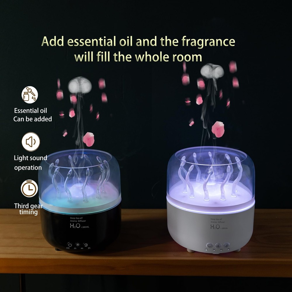 Jellyfish Humidifier Diffuser, 280ml Essential Oil Diffuser with Re... Fast Ship