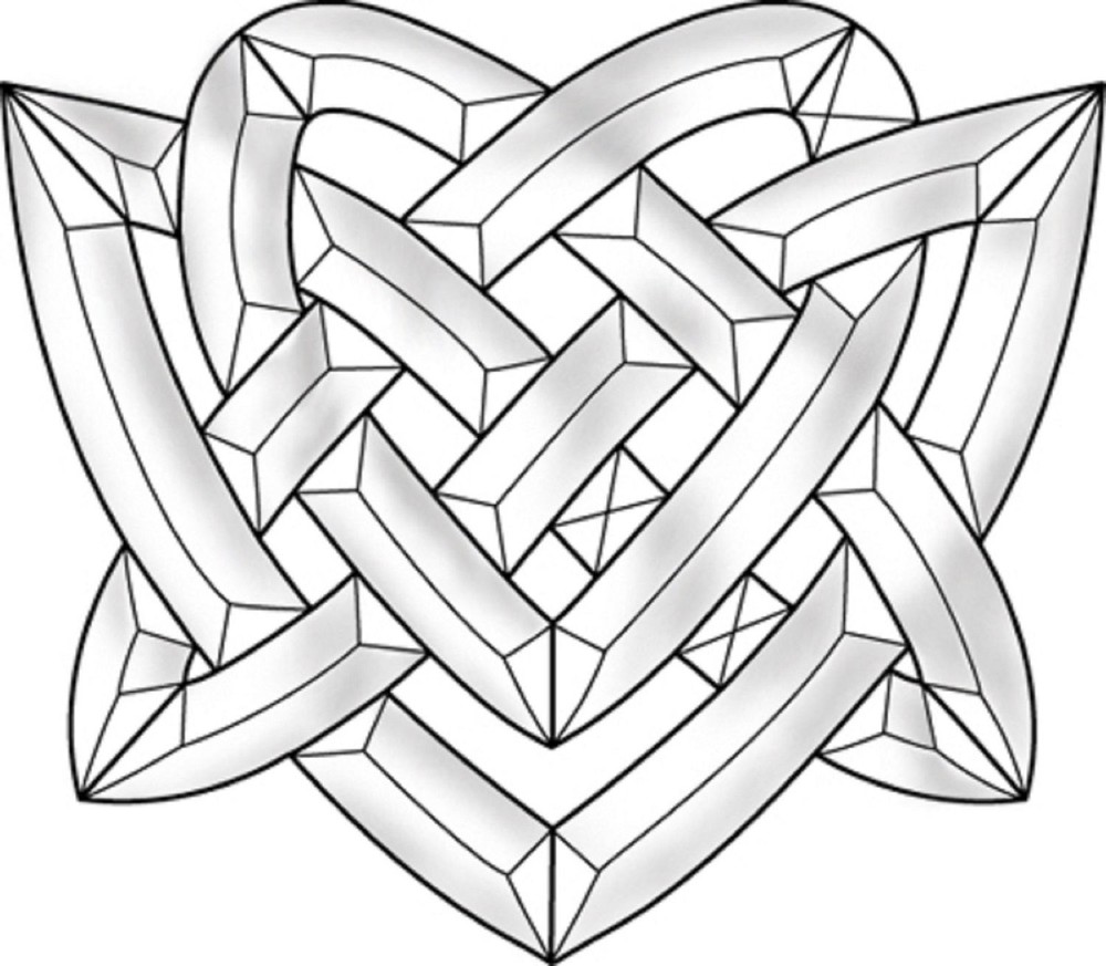 Celtic Heart Bevel Cluster EC828