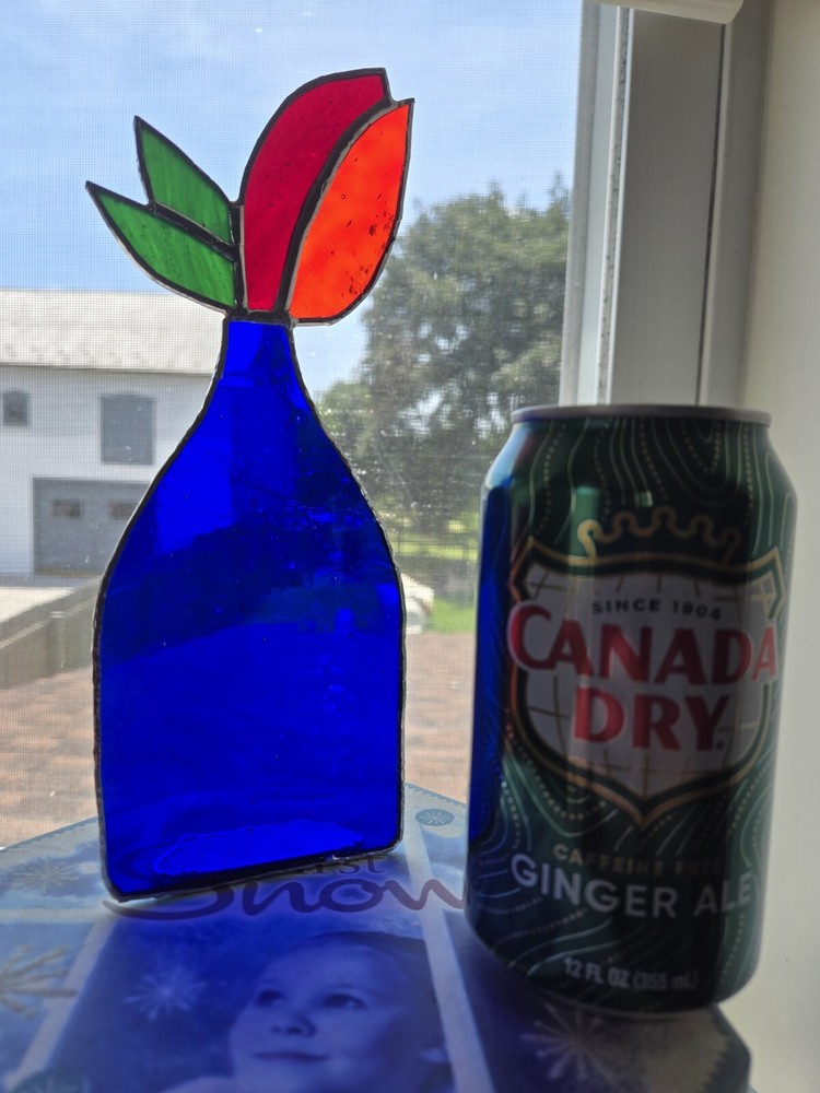 Stained Glass Vase With Flower