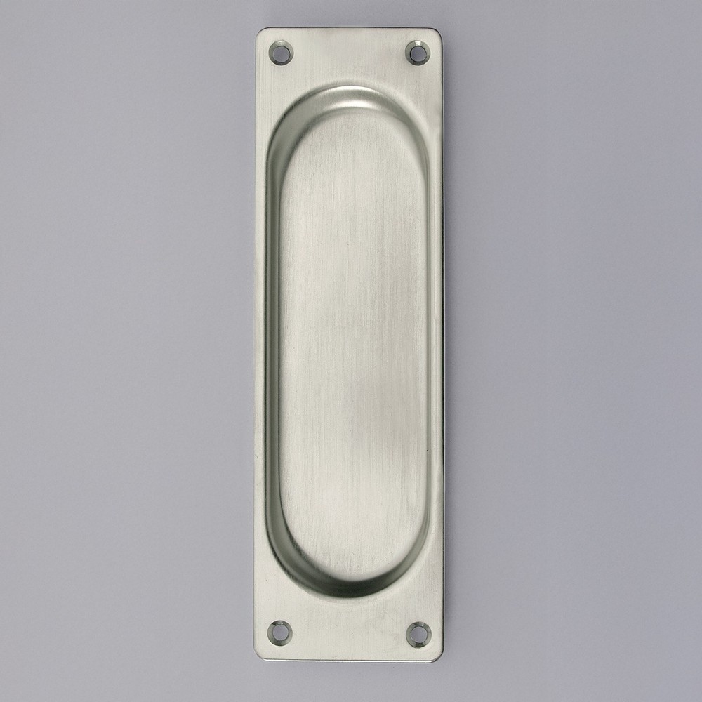 Gruppo Romi Rectangular PD302S Flush Plate Pull for Pocket Door, Satin Nickel