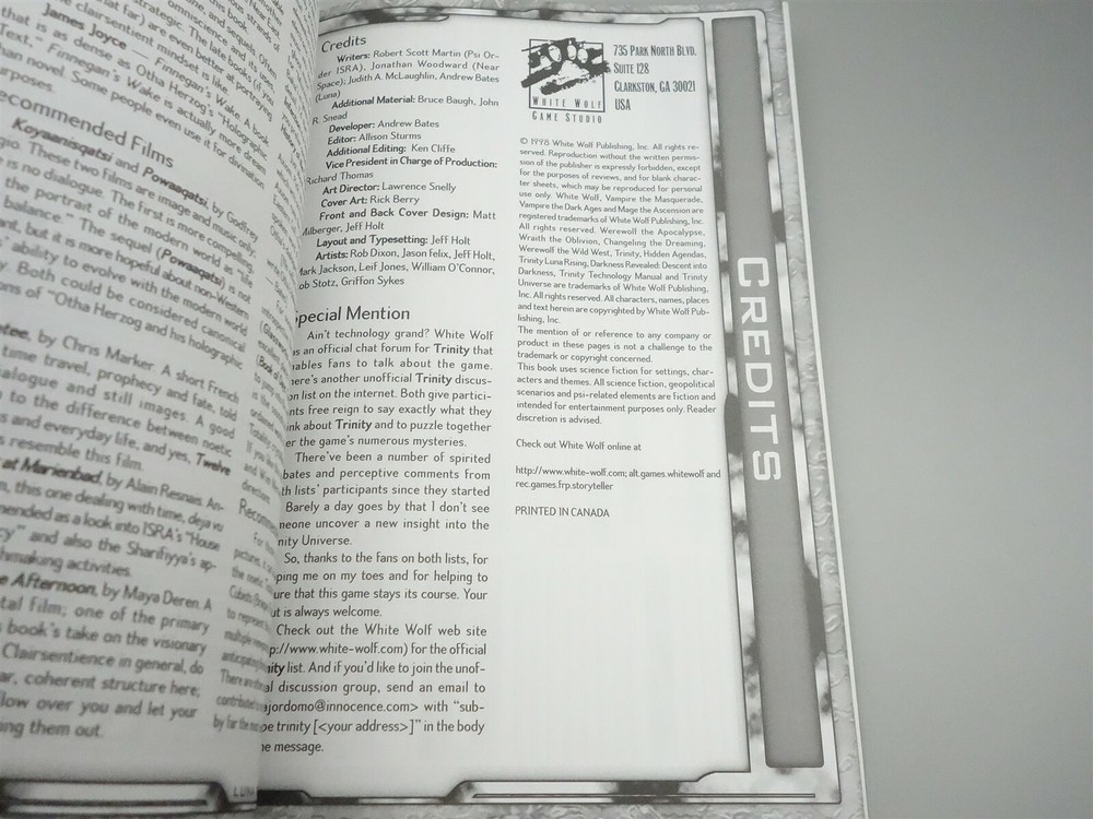 Trinity: Luna Rising - Psi Order Isra & Luna sourcebook (White Wolf)