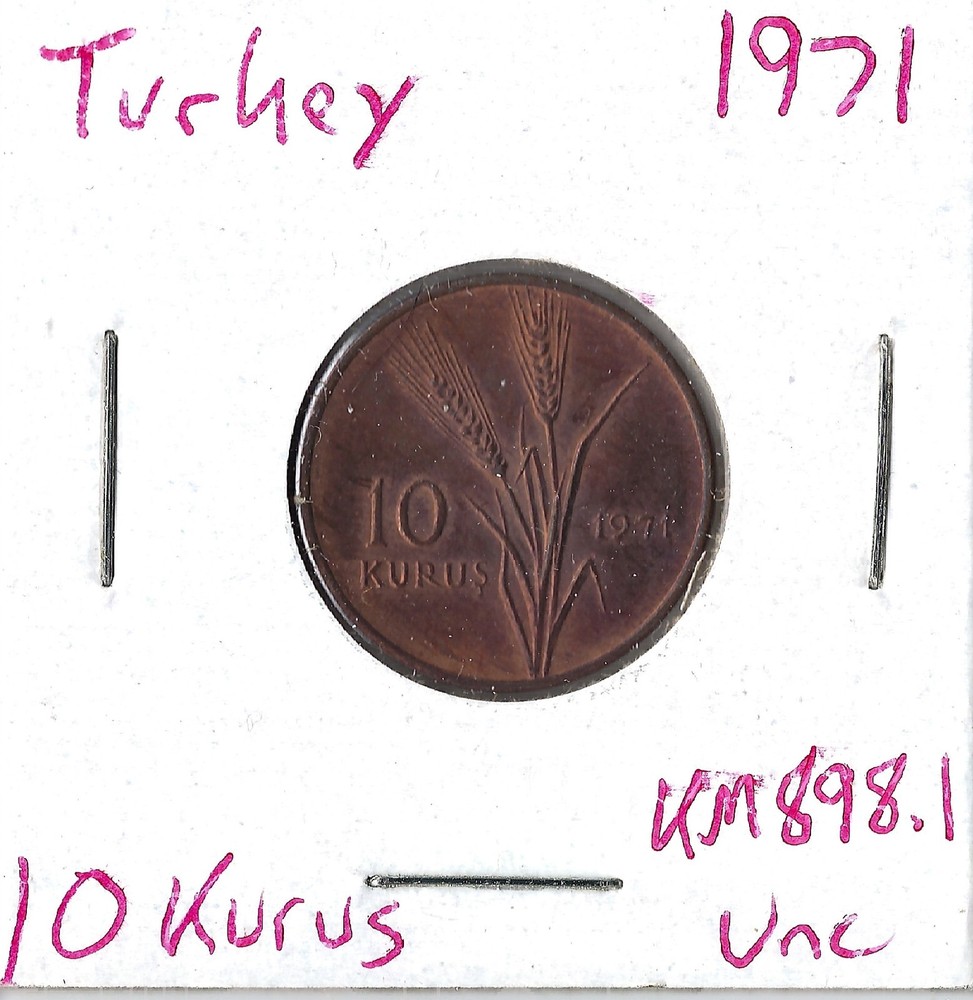 Coin Turkey 10 Kurus 1971, KM891.1