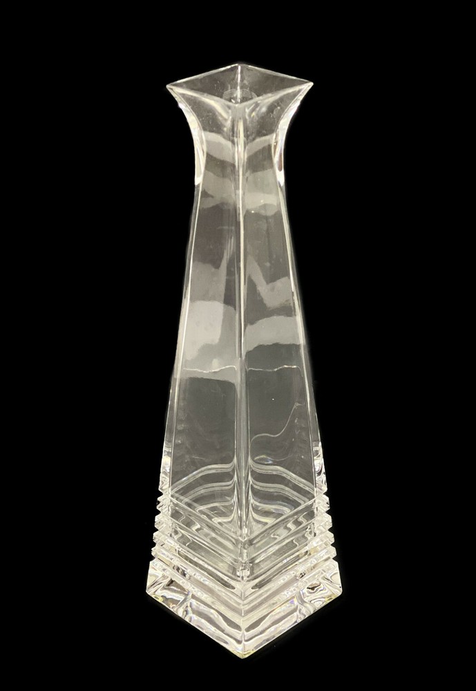 Tiffany & Co. Cut Glass Vase, Signed. Square Base.