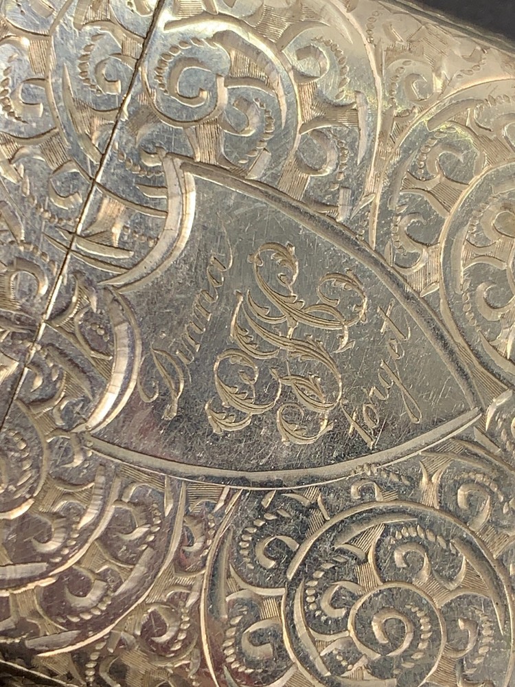 Edwardian Birmingham 1906, maker Albert Jackson silver engraved vesta case