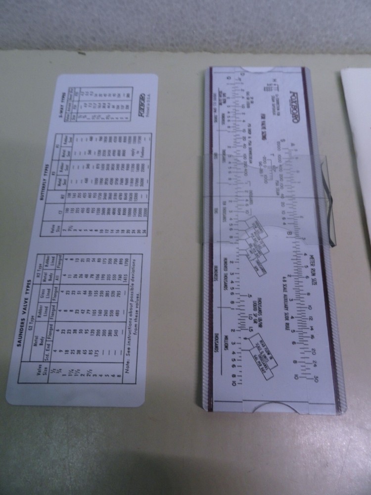 Foxboro Valve & Meter Slide Rule - Complete in Case