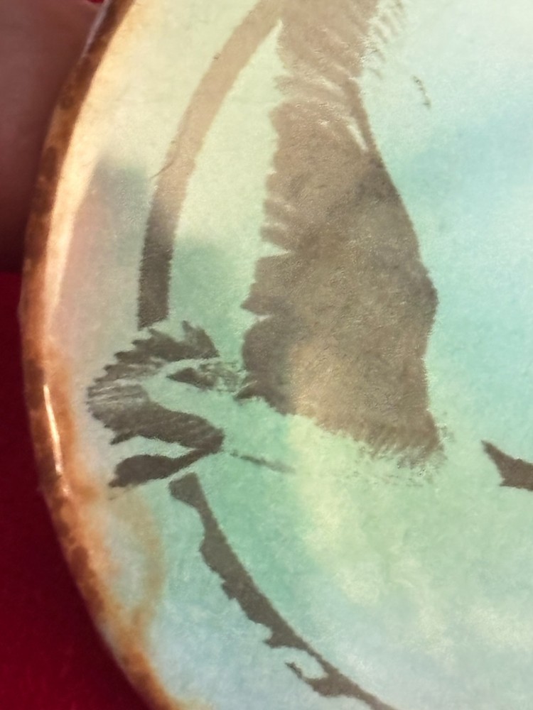 Vtg Geese In Flight Art On Pinback Button Unknown Info 2.25"