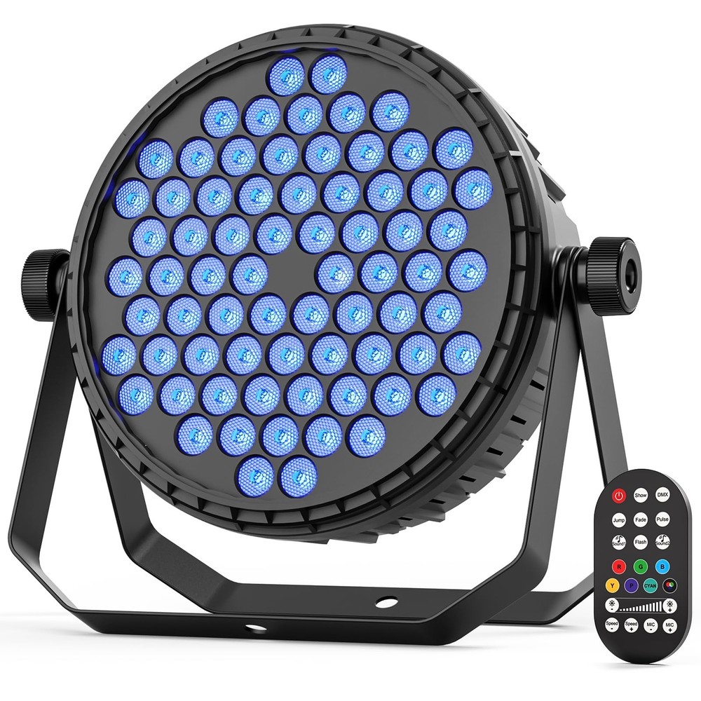 Stage Par Lights, 72 LEDs RGB Par Can Uplights with Dynamic Vortex Stage Effe...