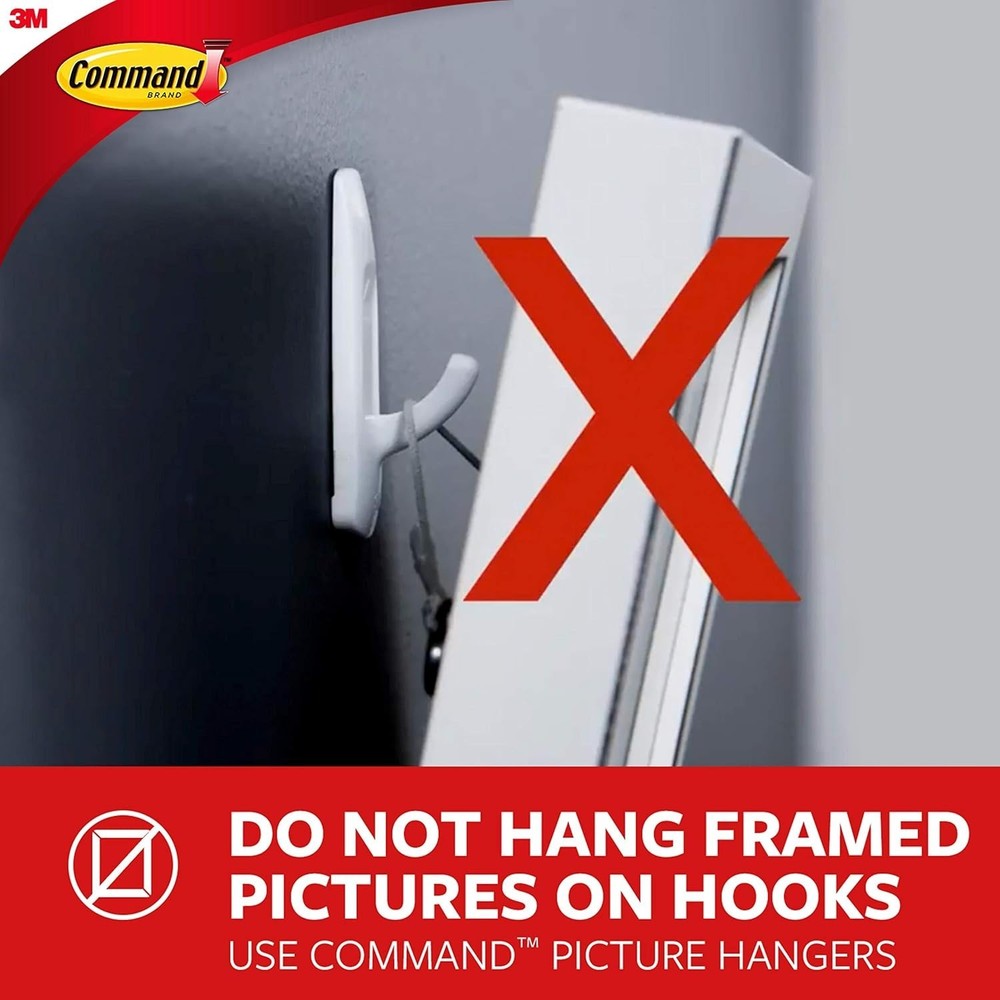 Command Medium Designer Hooks, 2 Hooks and 4 Command Strips, Damage-Free Hanging