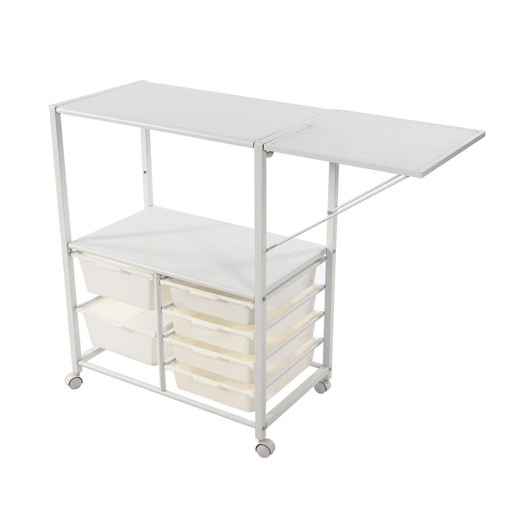 2-tier Storage Rack Organizer Shelf Freestanding Space Saver Storage Shelf White