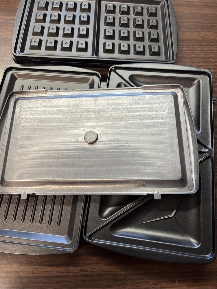 6 Ea B&Decker Interchangeable Nonstick Plates For Sandwich, Waffle, Panni Maker