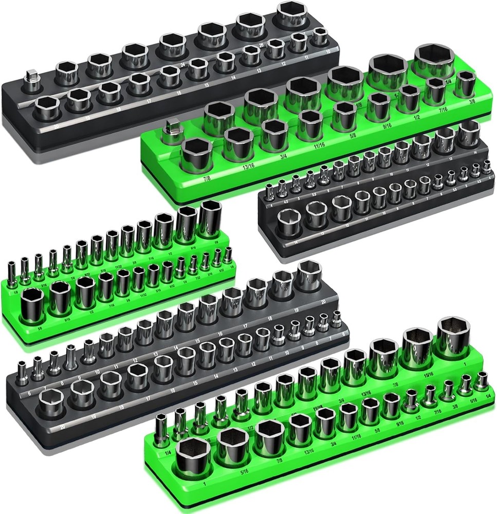 Magnetic Socket Organizer Holder Set For Tool Box Drawer, Toolbox Organization