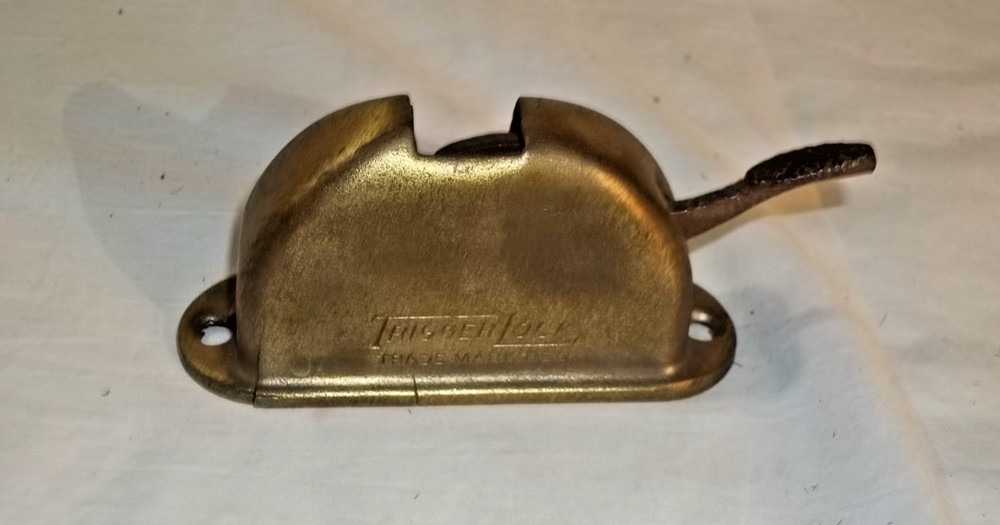 Vintage Brass Trigger Lock Window Sash Lock