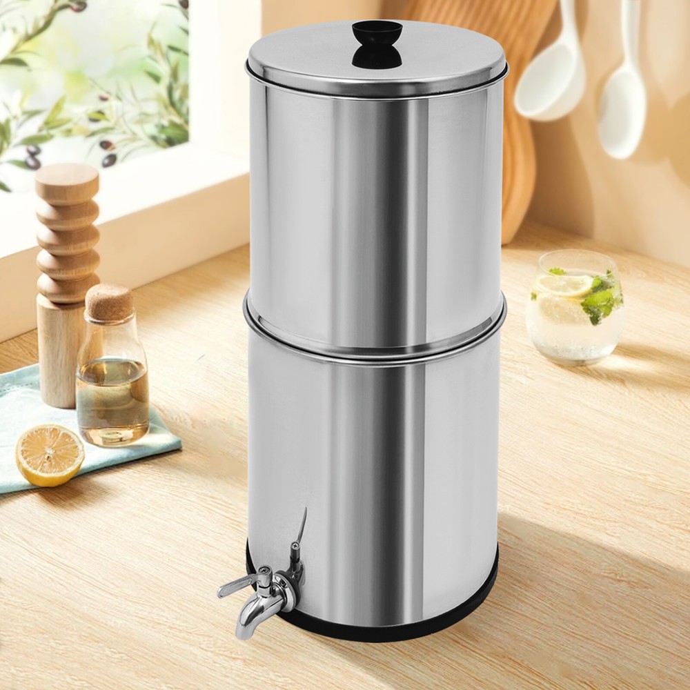 304 Stainless Steel Gravity Water Filter Countertop Purification System 2.25Gal