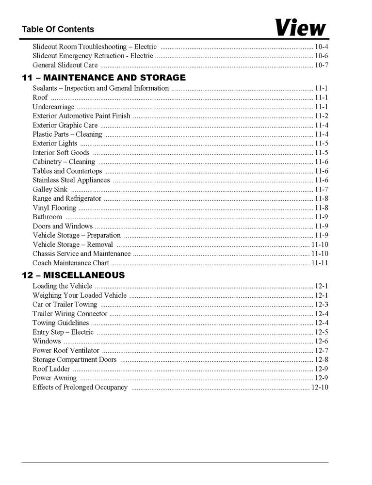 2012 Winnebago View Home Owners Operation Manual User Guide Coil Bound