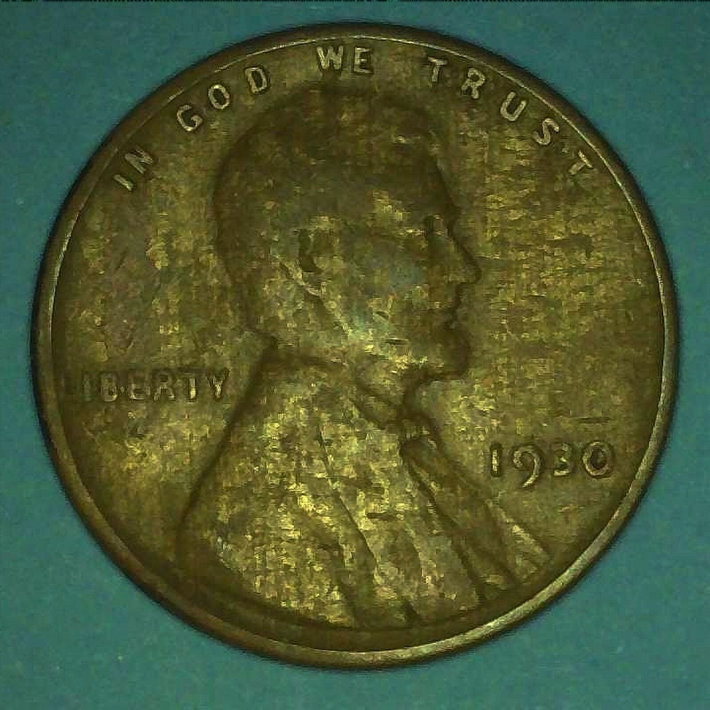 1930 P Lincoln Wheat Cent ~ Improper Alloy Mix "Woody" Error
