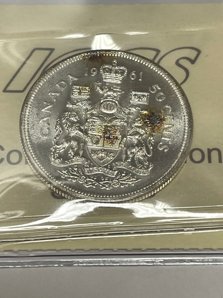 1961 50 CENTS SILVER CANADA ICCS XKY728 MS64