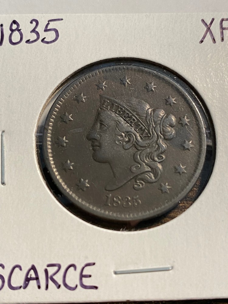 1835-P Coronet Head Large Cent 1C EXTRA FINE+ (XF+) Plus