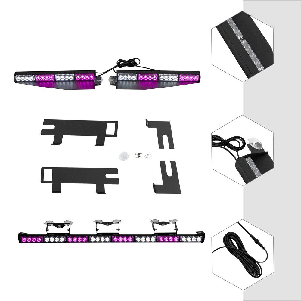 LED Strobe Light Bar Emergency Rooftop Flash Warning Traffic Advisor Waterproof