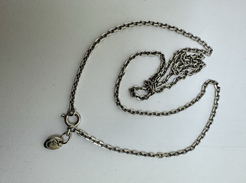 925 Sterling Silver 2mm Oxidized Angled Solid Cable Chain Necklace 5.7g - 7.7 g