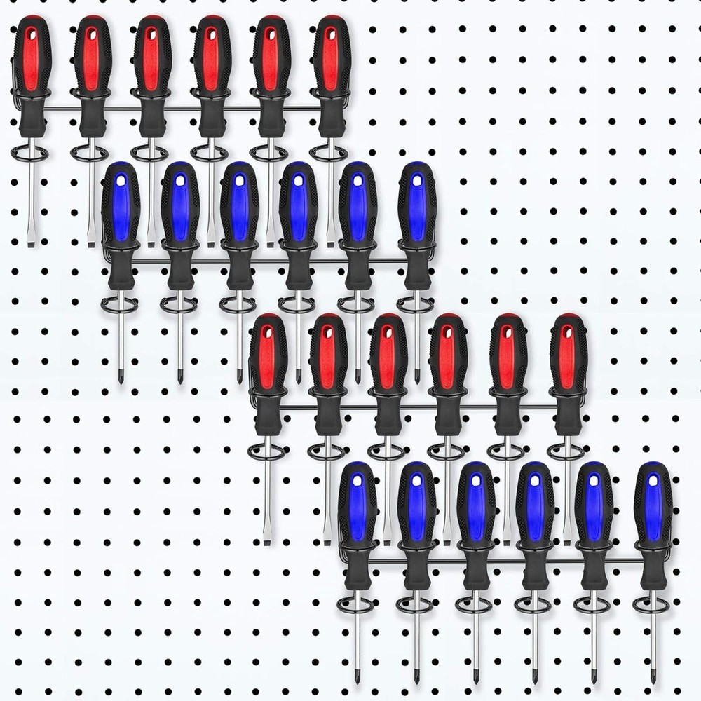Pegboard Screwdriver Holders, Tool Organizer Racks for Pegboard, 4 Pieces