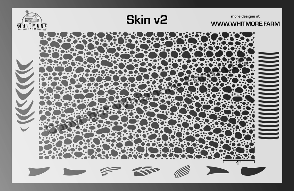 Skin v2 texture mesh airbrush stencil - Mylar Reusable