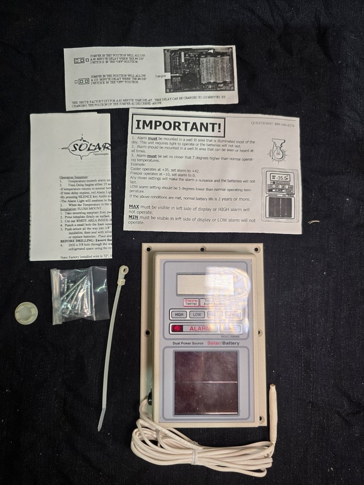 MICROTEMP ELECTRONICS ST-1 Solar Temp Alarm System (NOS)