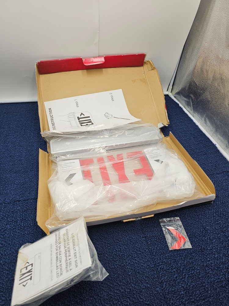 (QTY 2) Utilitech 0253801 Exit Sign LED Edge Lettering Universal Mounting