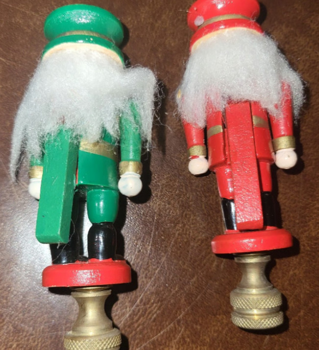 2 Nutcracker Lamp Finial Toppers