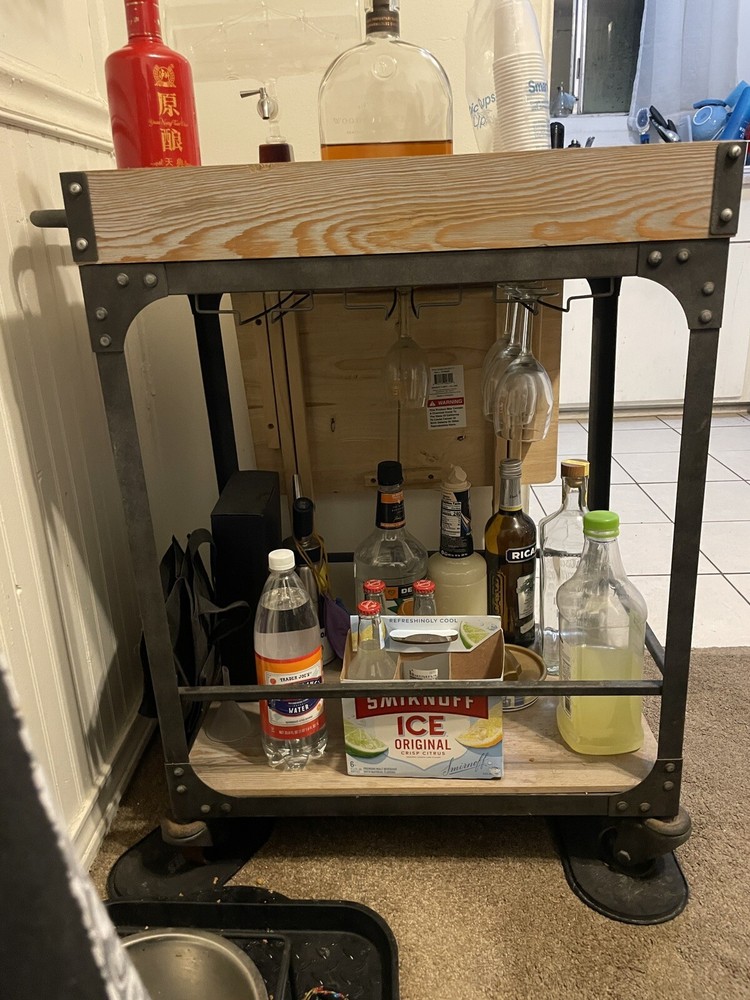 bar cart on wheels