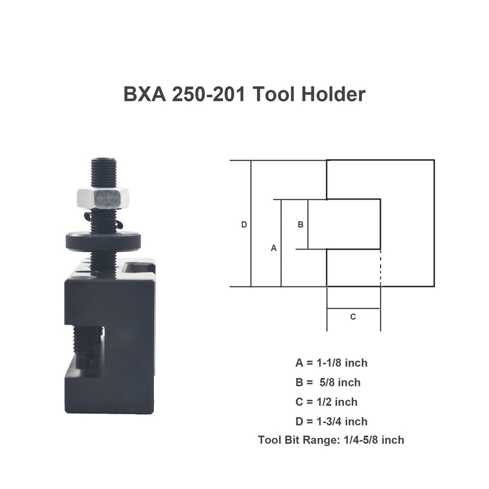 BXA 250-201 Quick Change Tool Holder for Turning Facing Lathe Tool Post