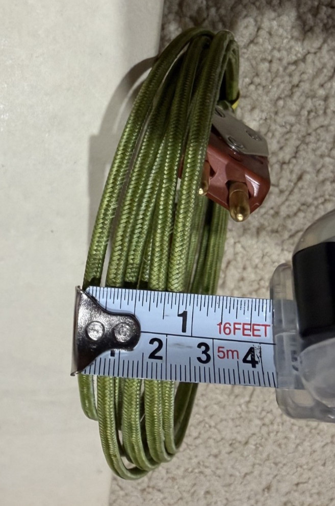 Engelhard Type S plugs w/Glass Braid Duplex-Parallel Braided Jacket, about 30".