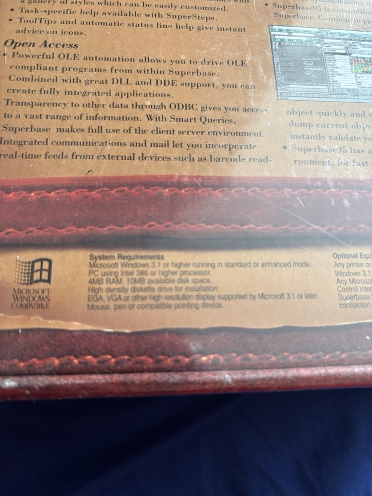 Vintage Superbase 95 Superbase95 Windows PC Database Software Data Base SEALED