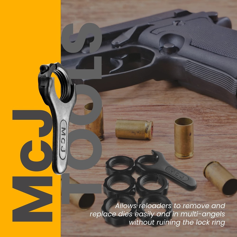 McJ Tools Reloading Die Lock Rings and Decapping Pins (6pack 1st Gen, Die Loc...