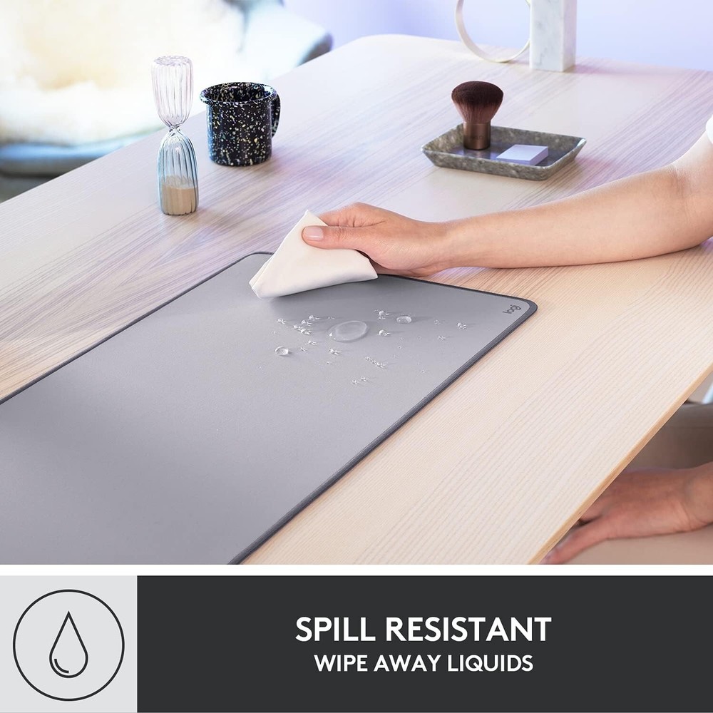 Logitech Desk Mat Studio Series Extended Mouse Pad with Spill-Resistant Large