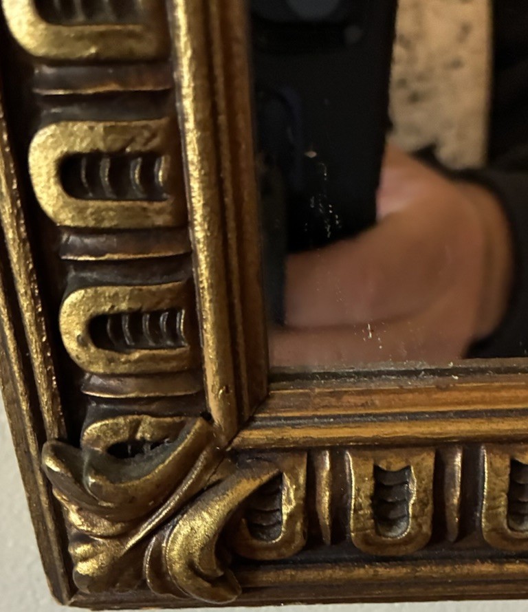 Vintage Wall Mirror Hollywood Regency Neoclassic Urn Gilt Rectangular 18”
