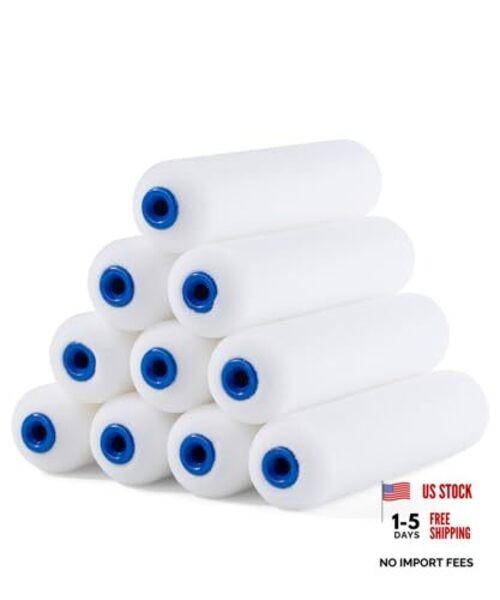 Bates- Foam Paint Roller Covers, 6", High Density Foam Roller 10 Pack White