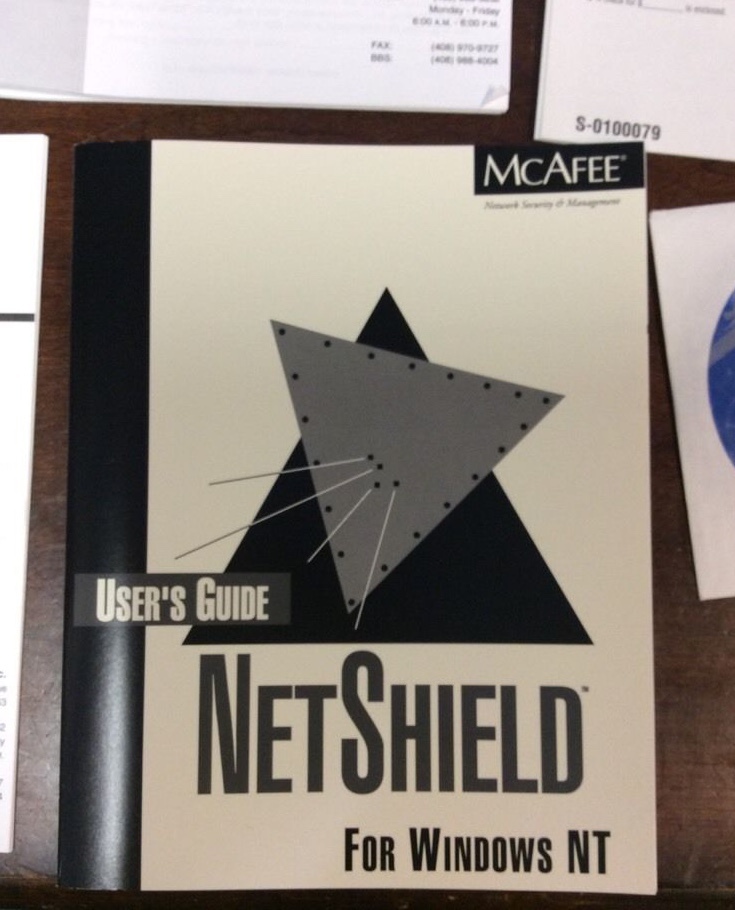 McAfee NetShield Security Suite Version 3.0 10 Nodes Computer Software Manuals