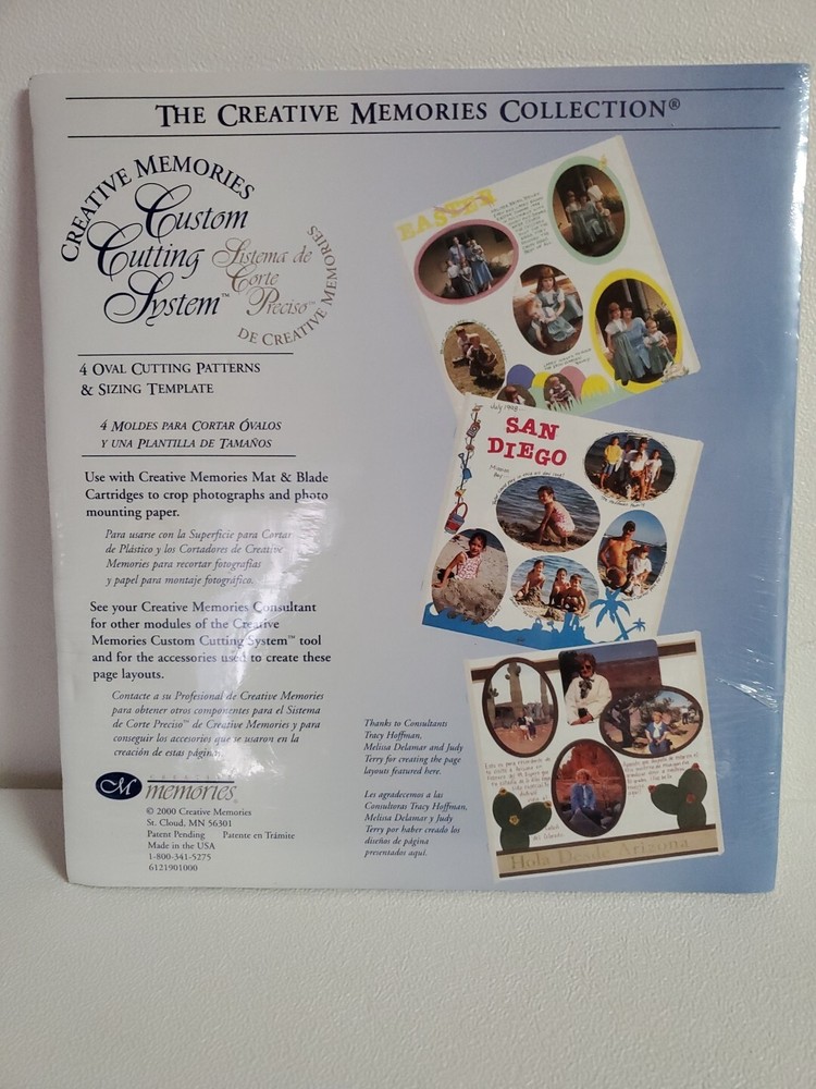 Creative Memories Custom Cutting System 4 Oval Patterns & Sizing Template NIP