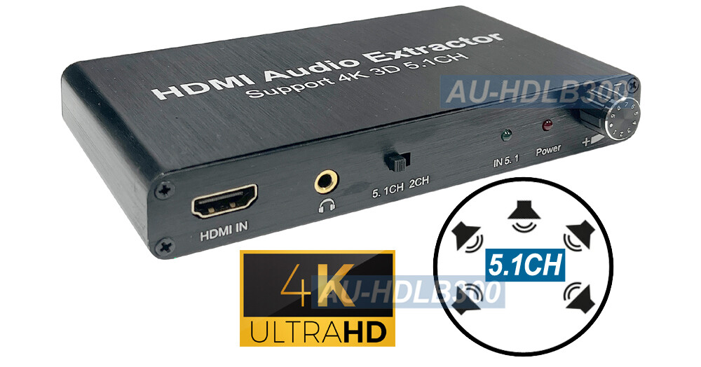 Premium 1080P Digital 5.1 Channel To Analog Surround Sound Decoder 4K 3D Support