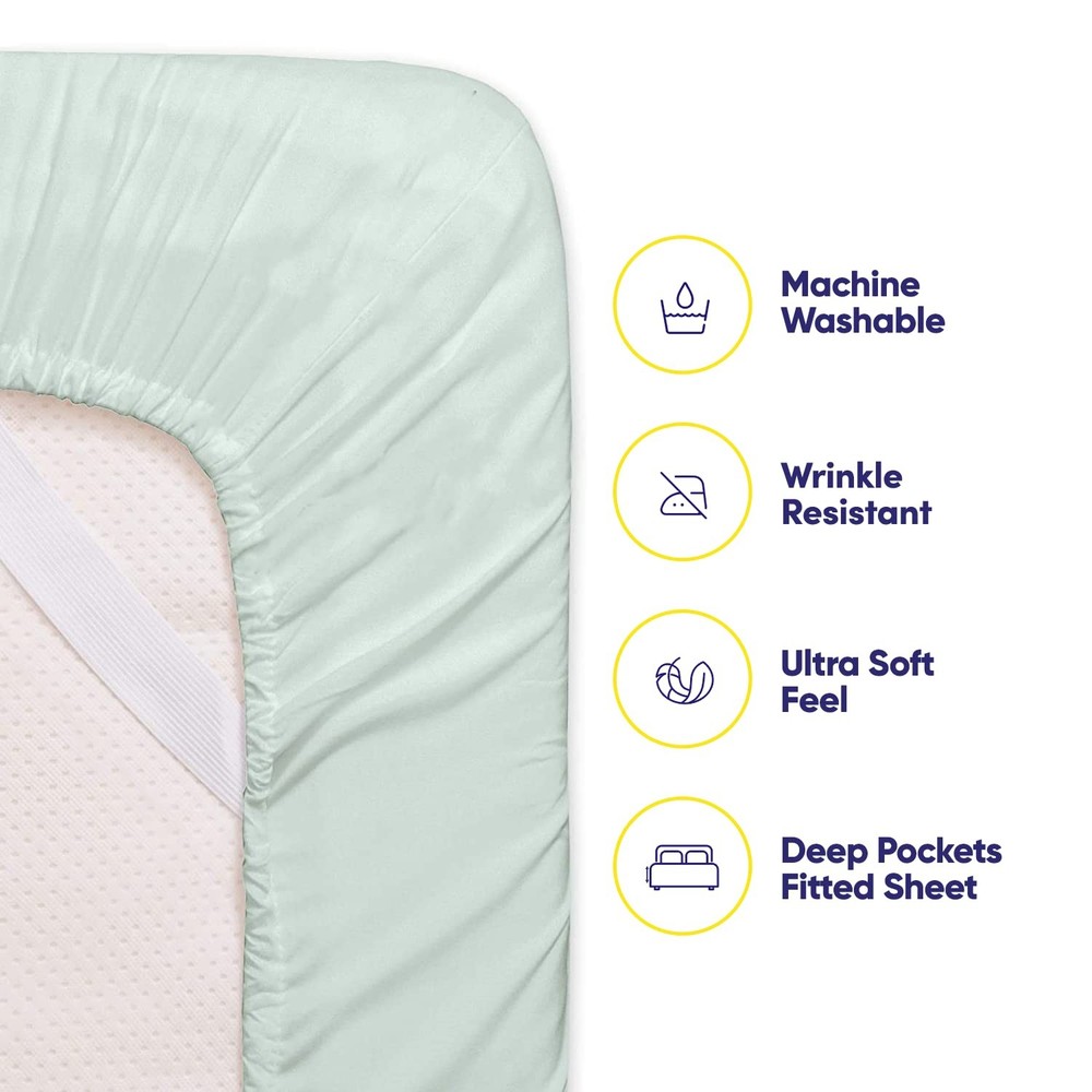 Queen Sheets Mint - 6 Piece 1500 Supreme Collection Fine Brushed Microfiber D...